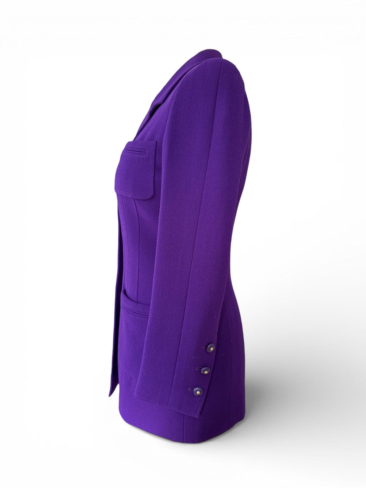 Chanel Purple Long Single Breasted Jacket