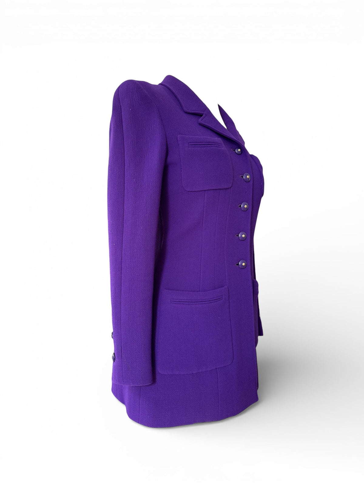 Chanel Purple Long Single Breasted Jacket