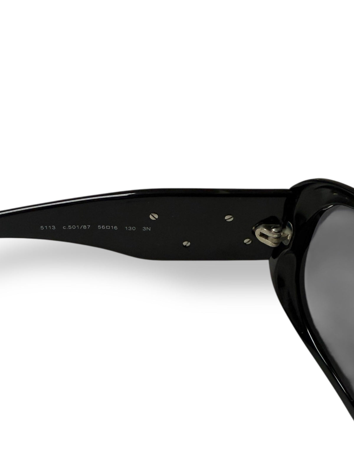 Chanel Black Frame and White Camellia Sunglasses