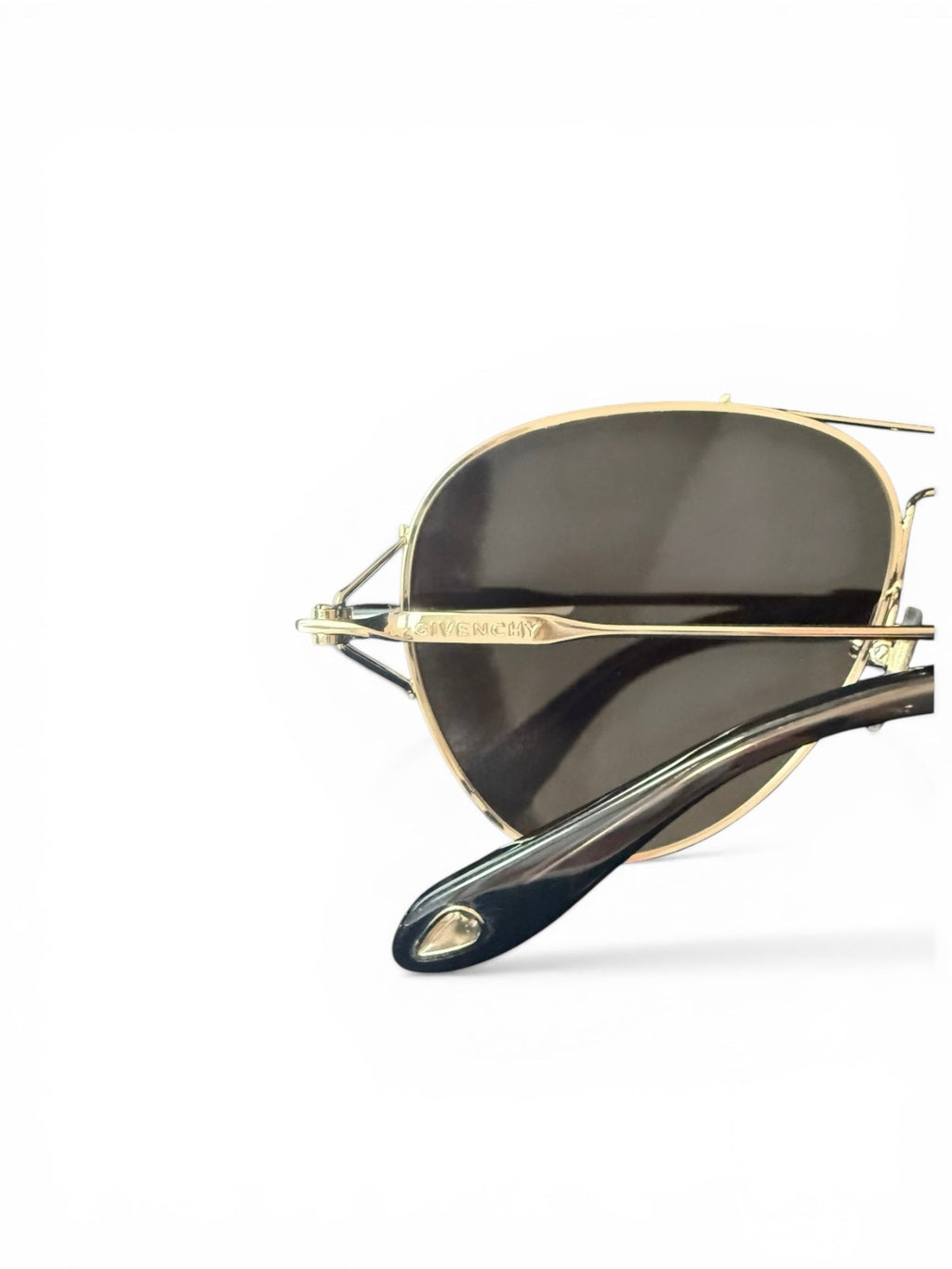 Givenchy Aviator Style Gold Tone Sunglasses