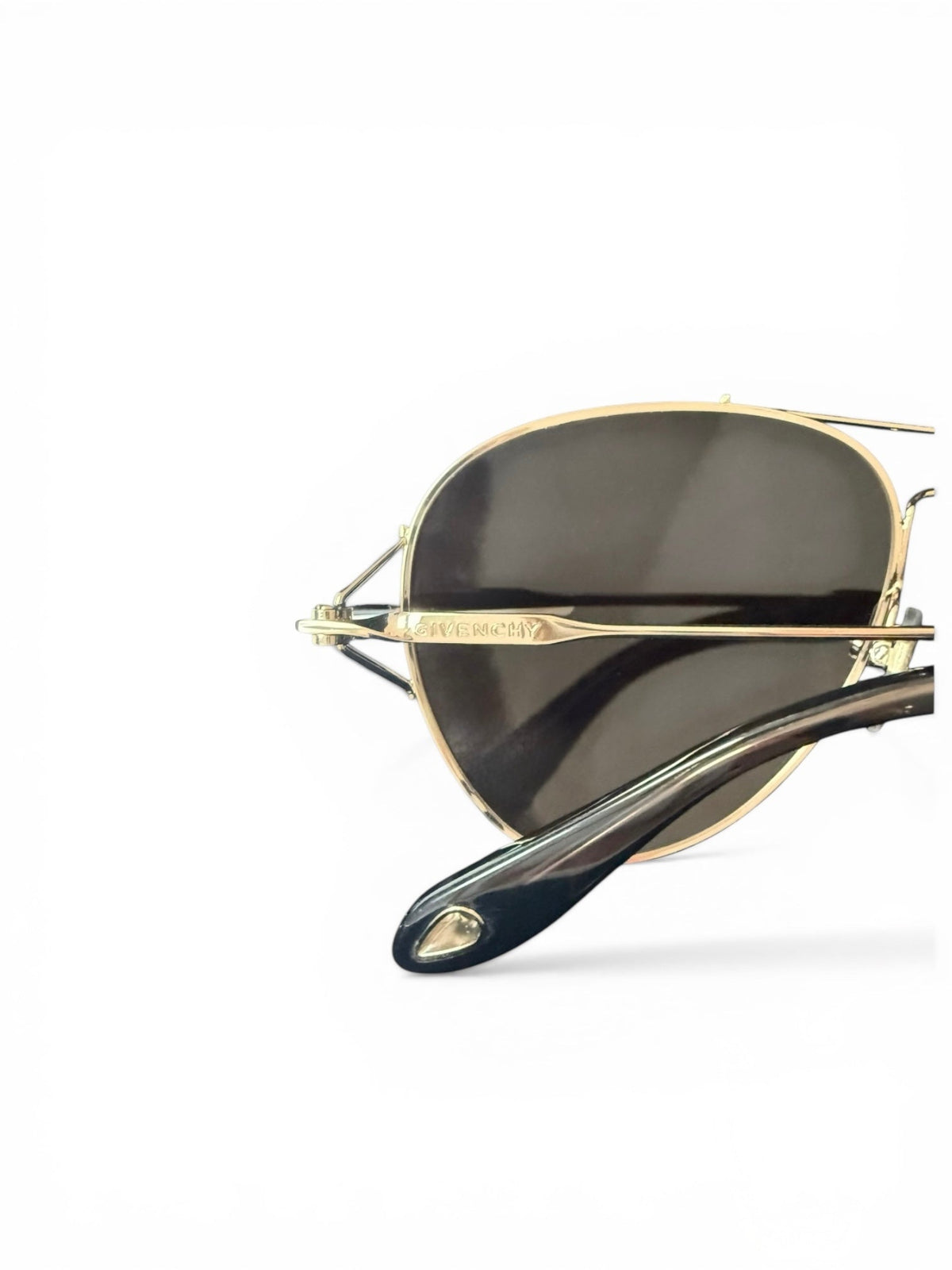 Givenchy Aviator Style Gold Tone Sunglasses