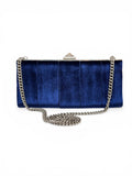 Christian Louboutin Purple and Silver Tone Clutch Bag