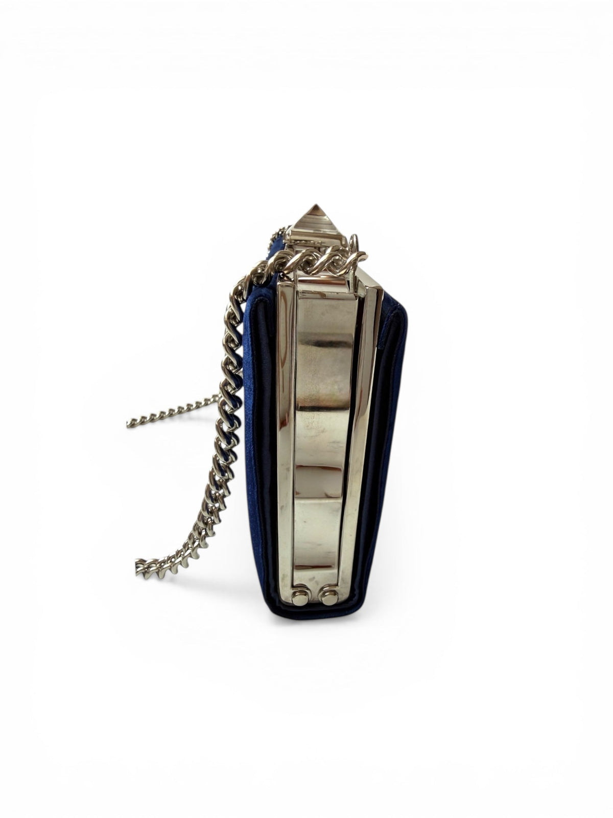 Christian Louboutin Purple and Silver Tone Clutch Bag