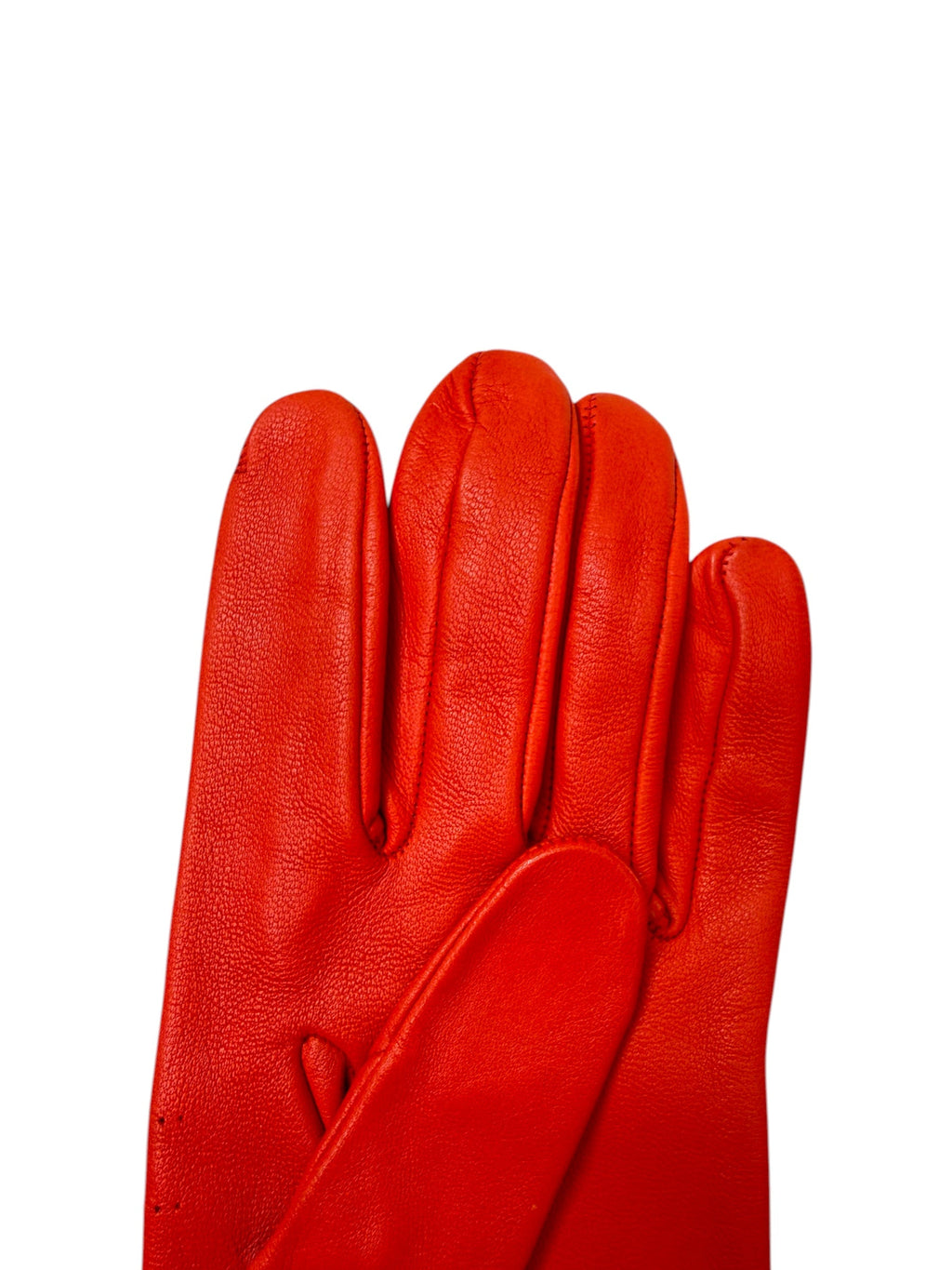 Hermès Lipstick Red Long Gloves With Logo Stitch Detail