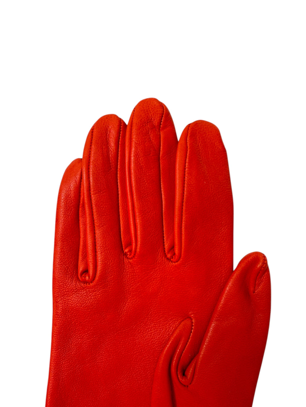 Hermès Lipstick Red Long Gloves With Logo Stitch Detail