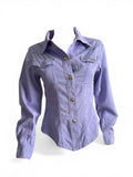 Gucci Cowboy Style Press Stud Pale Blue Shirt