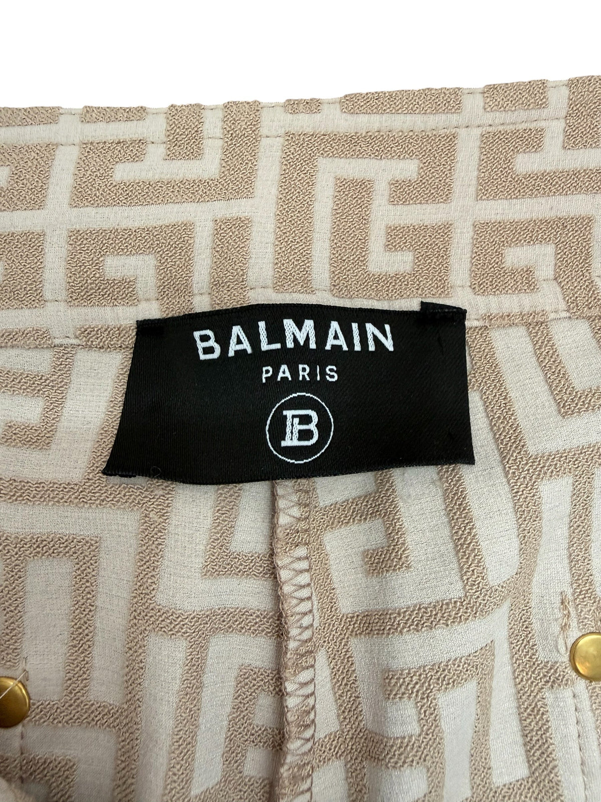 Balmain Cream Monogram Trousers