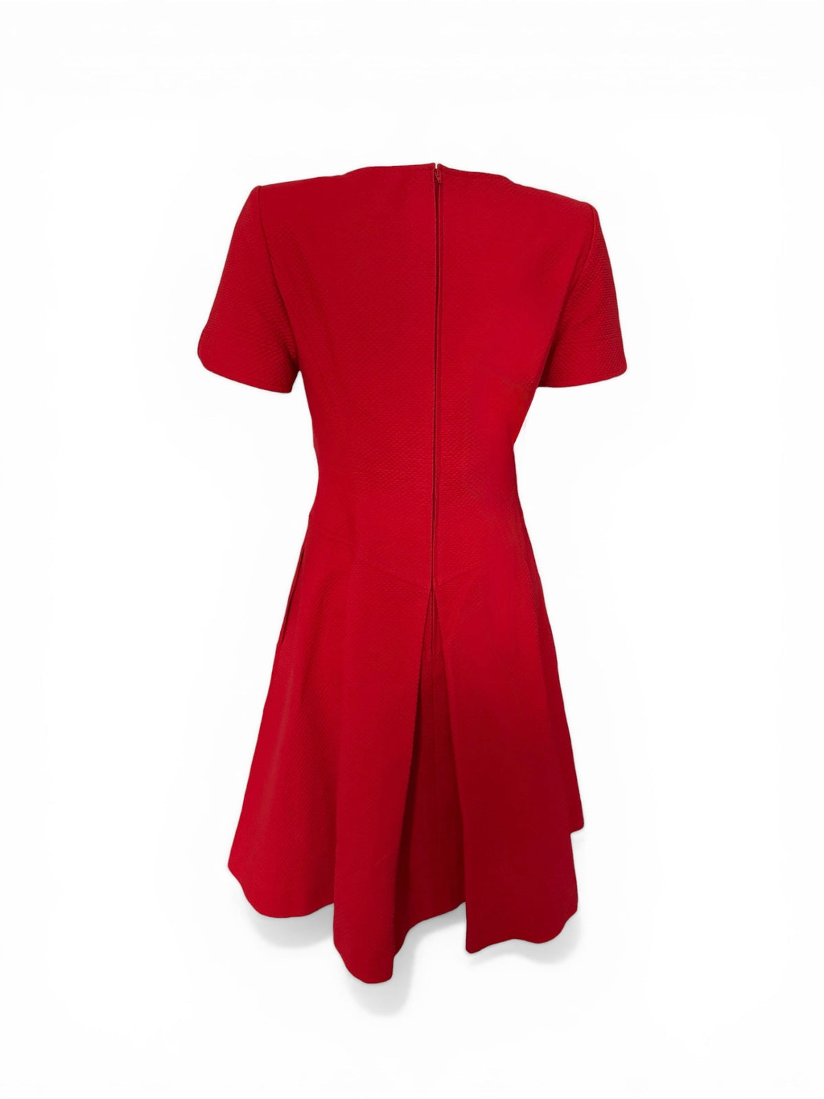 Dior Short Flared Red Dress With Button Detail