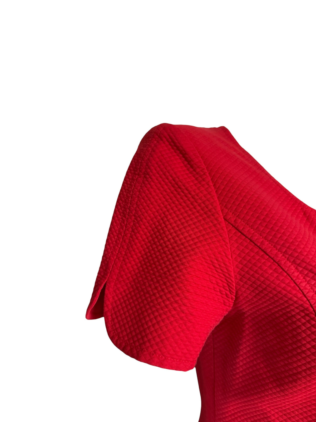 Dior Short Flared Red Dress With Button Detail