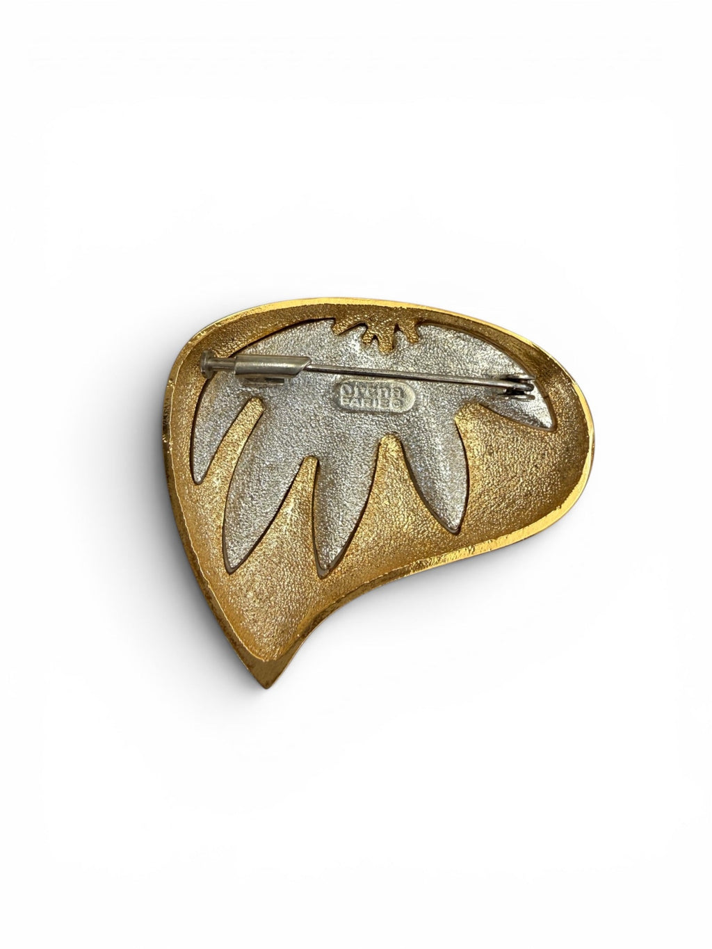 Vintage Orena of Paris Gold and Silver Leaf Brooch