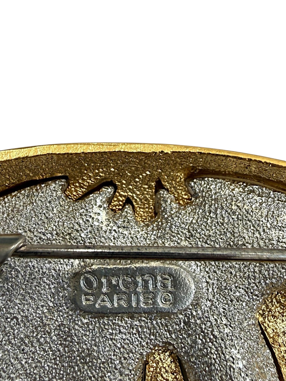 Vintage Orena of Paris Gold and Silver Leaf Brooch