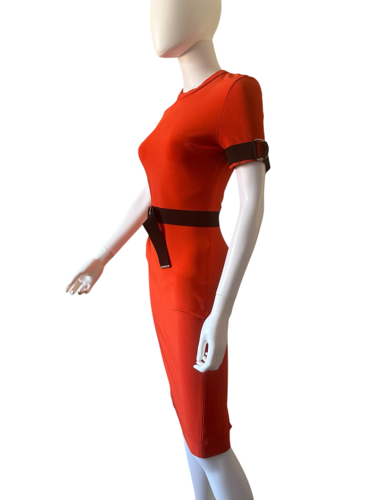 Thierry Mugler Orange Bodycon Dress