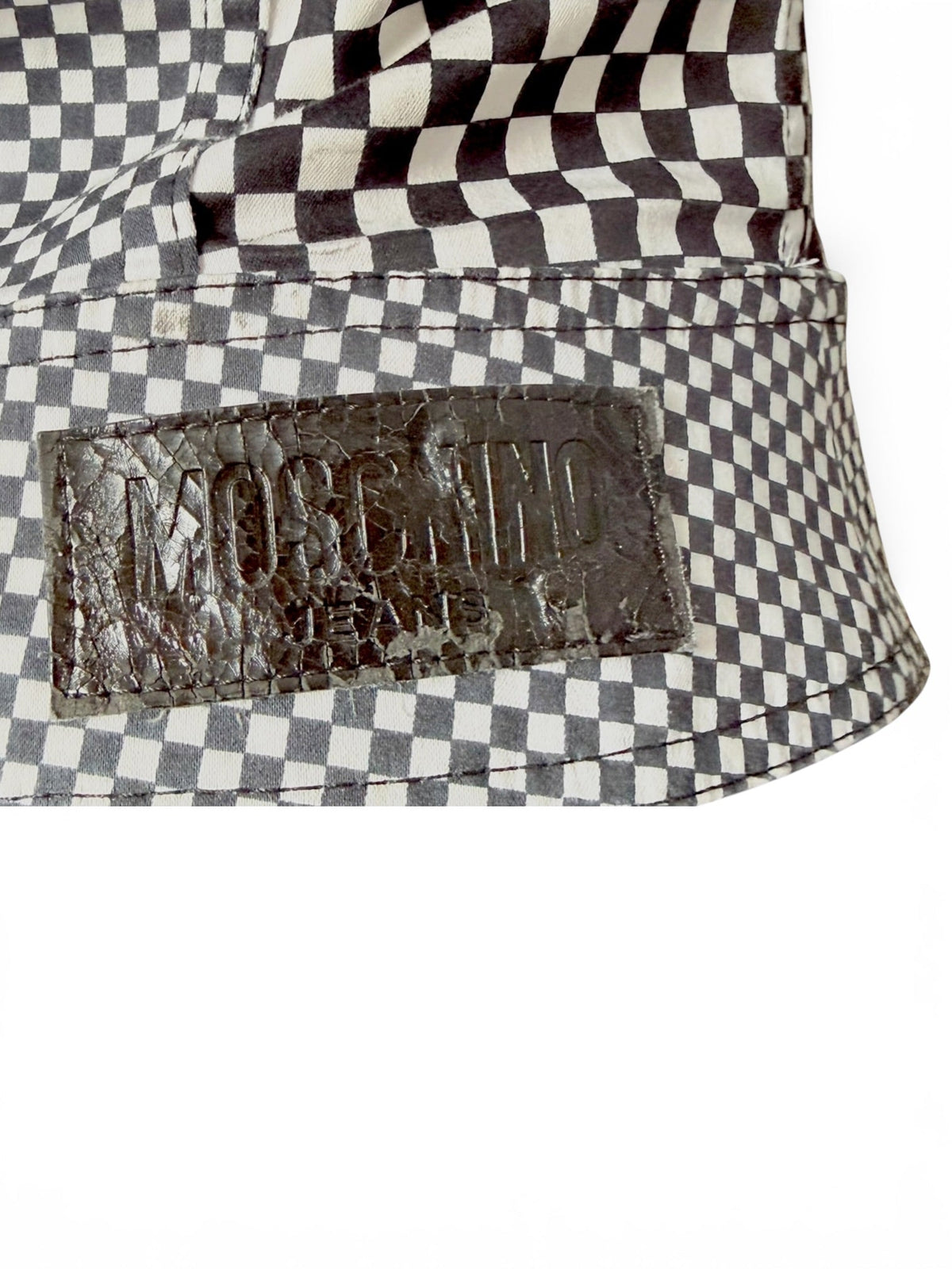 Moschino Jeans Black and White Checkerboard Zip-Up Jacket