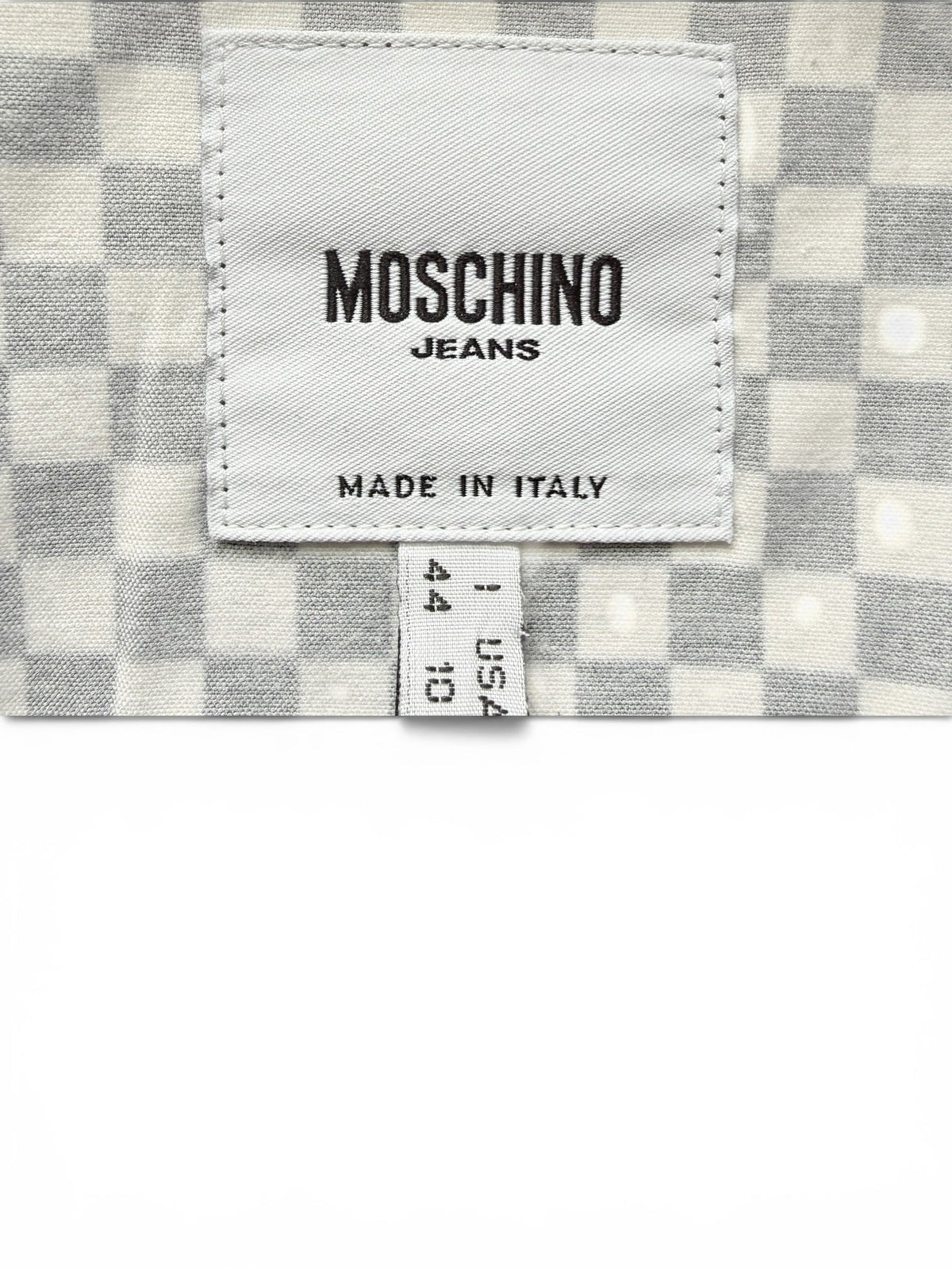Moschino Jeans Black and White Checkerboard Zip-Up Jacket