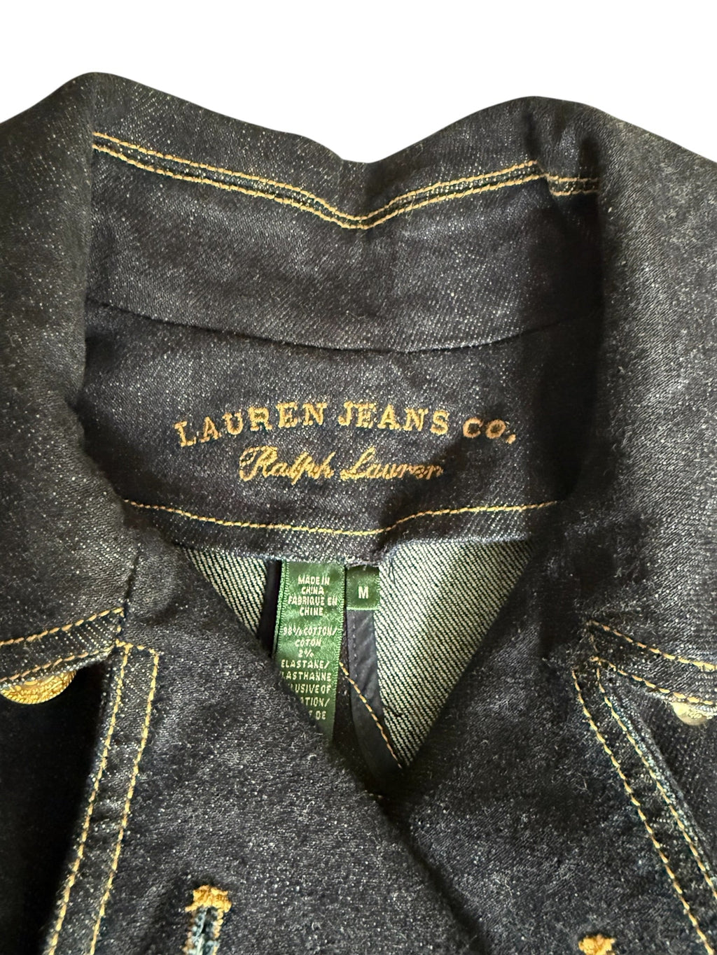 Ralph Lauren Jeans Dark Denim Double-Breasted Peacoat Jacket