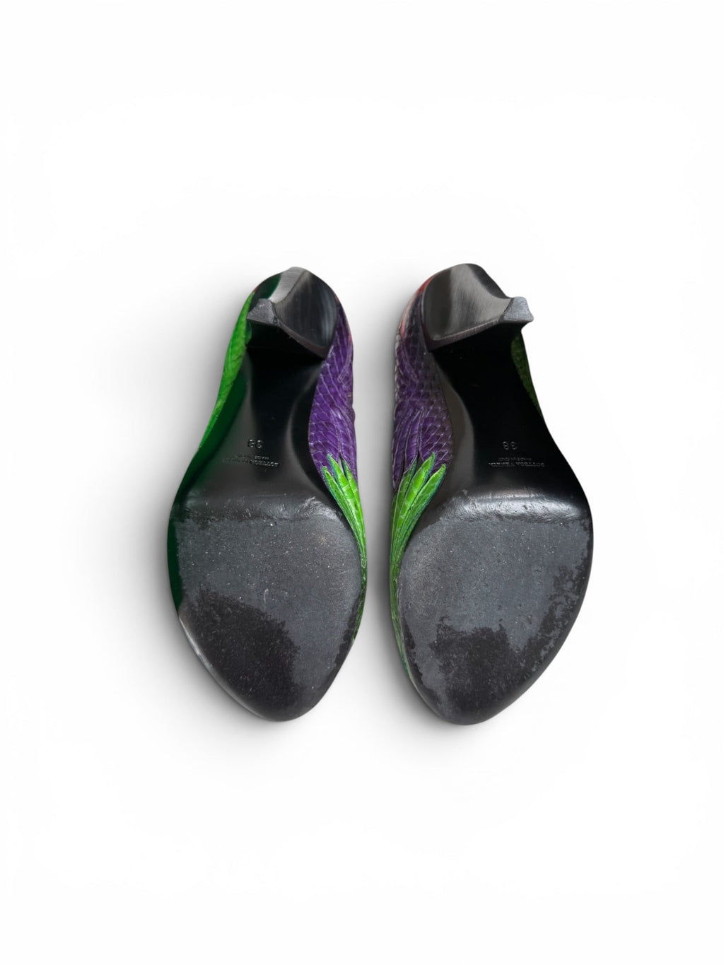 Bottega Veneta Multicolour Leather Peep-Toe Pumps