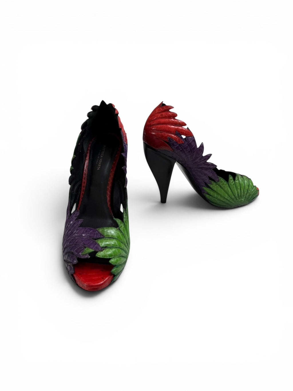 Bottega Veneta Multicolour Leather Peep-Toe Pumps