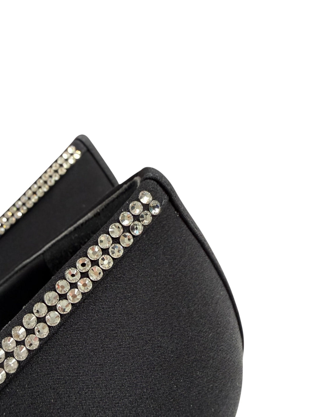 Chanel Black Satin Crystal Star Embellished Pumps
