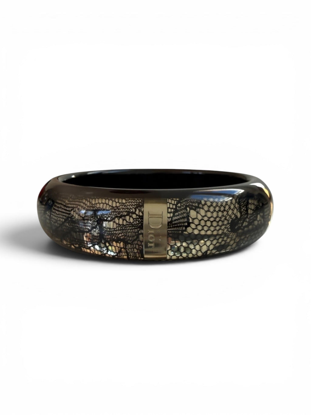 John Galliano for Dior Black Lace Lucite Bangle