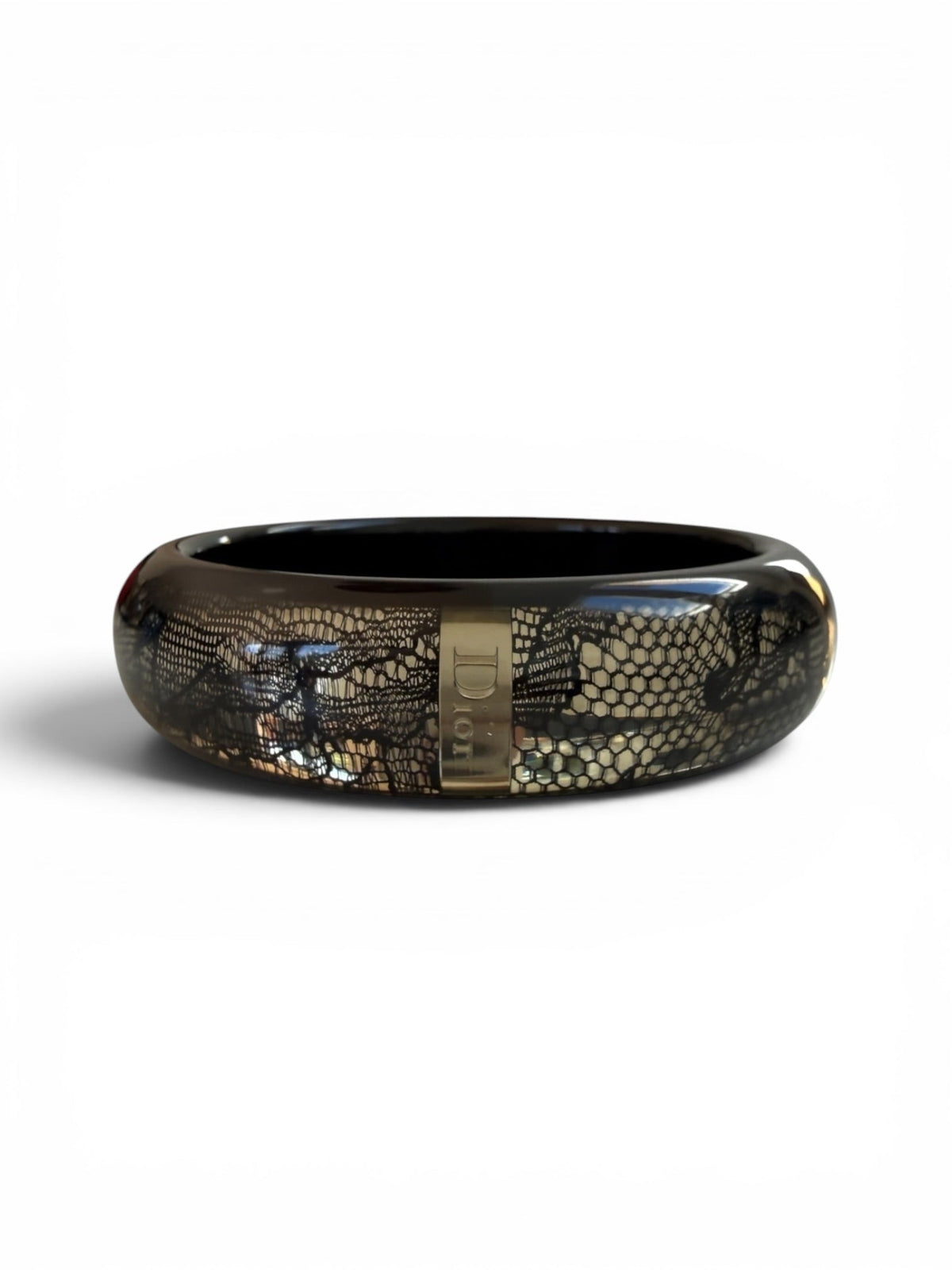 John Galliano for Dior Black Lace Lucite Bangle