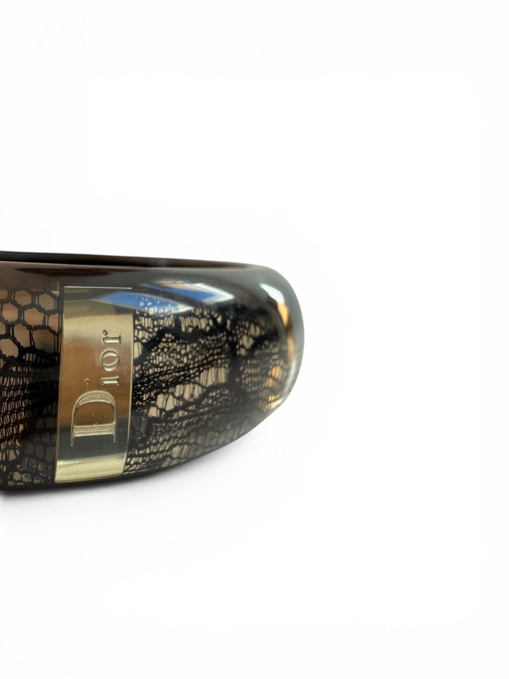 John Galliano for Dior Black Lace Lucite Bangle
