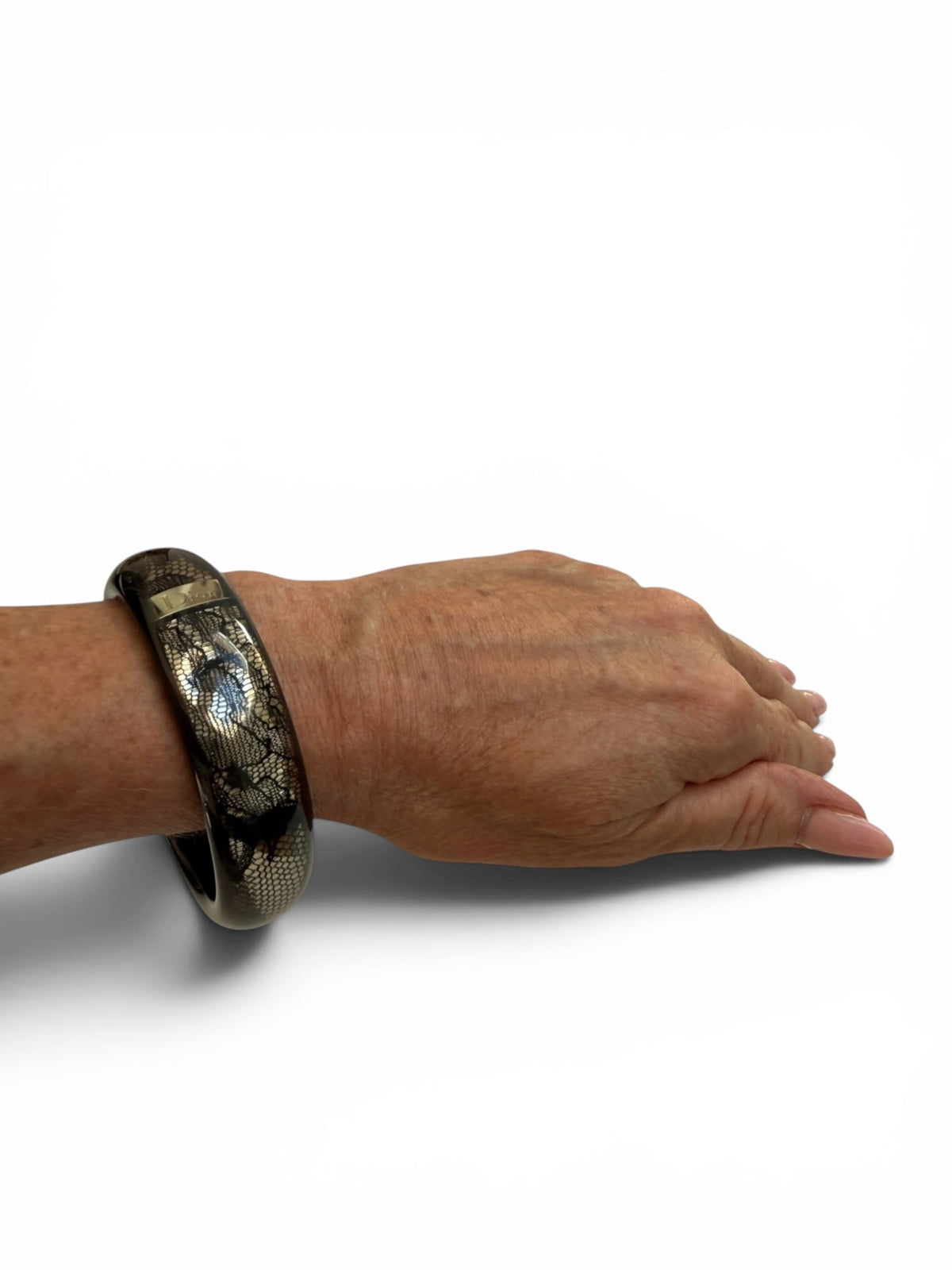 John Galliano for Dior Black Lace Lucite Bangle