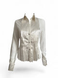 Versace Ivory Satin Blouse With Pleats