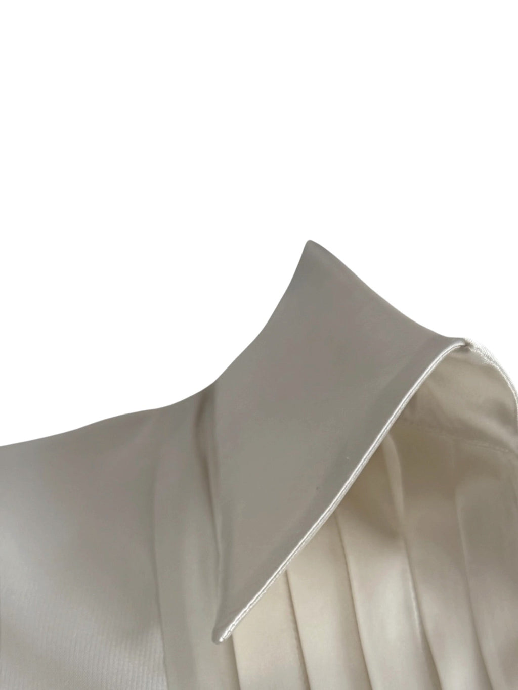 Versace Ivory Satin Blouse With Pleats