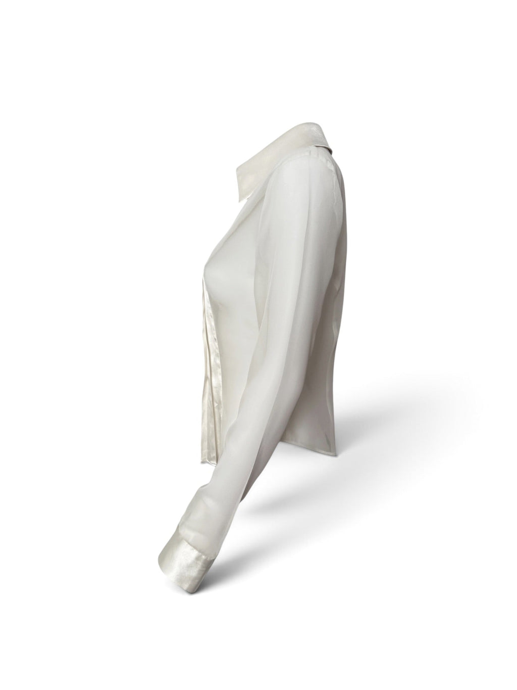 Versace Ivory Satin Blouse With Pleats