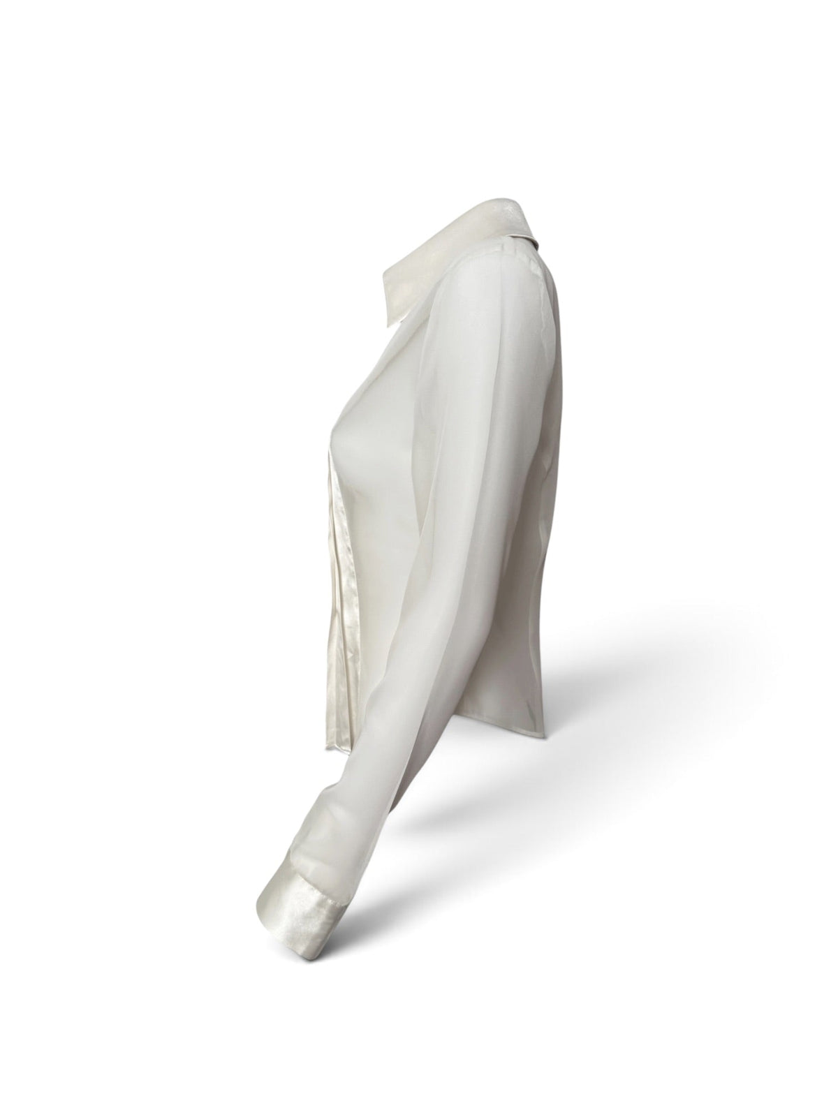 Versace Ivory Satin Blouse With Pleats