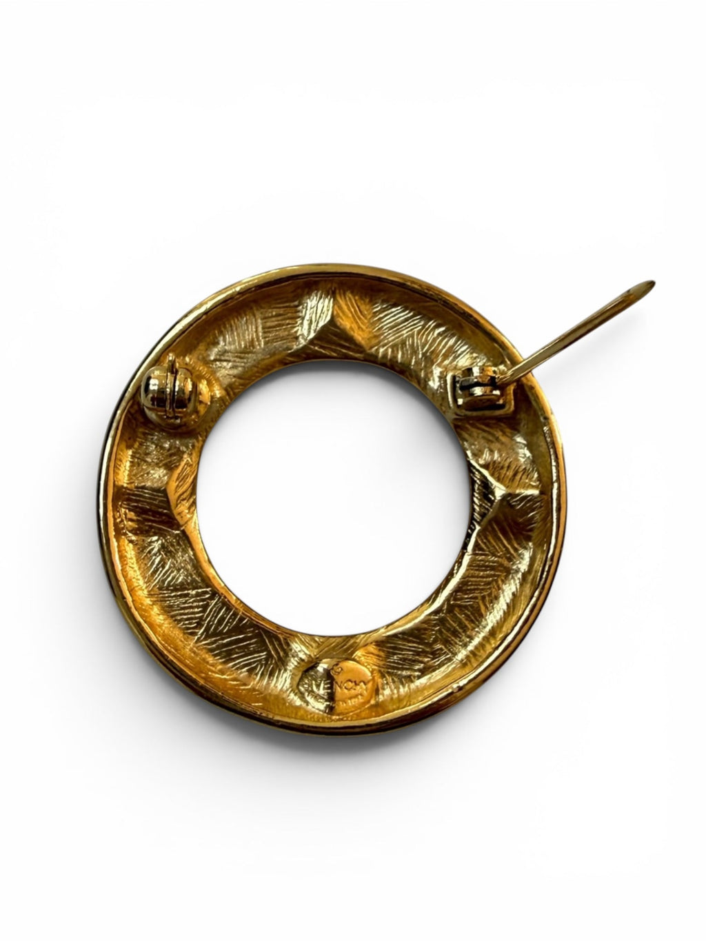 Givenchy Gold Circular Crystal Brooch