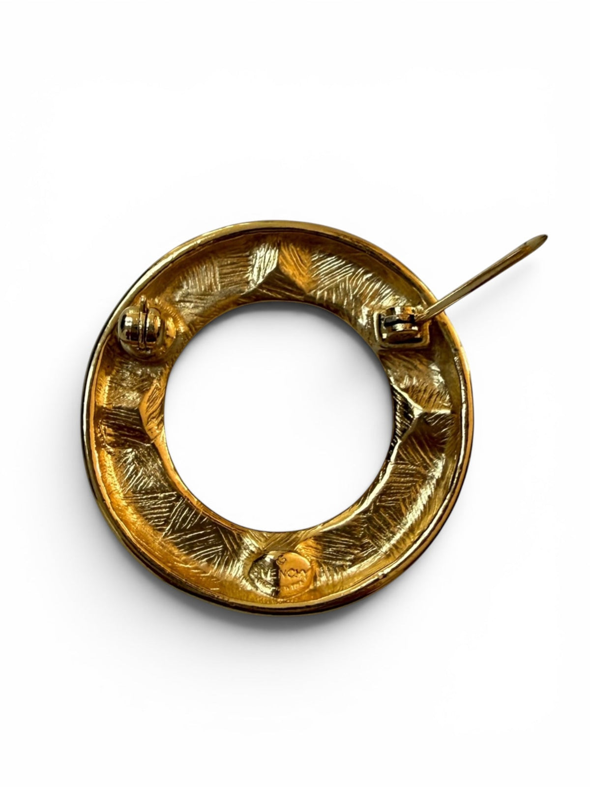 Givenchy Gold Circular Crystal Brooch