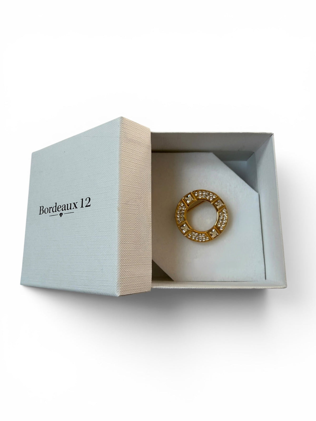 Givenchy Gold Circular Crystal Brooch