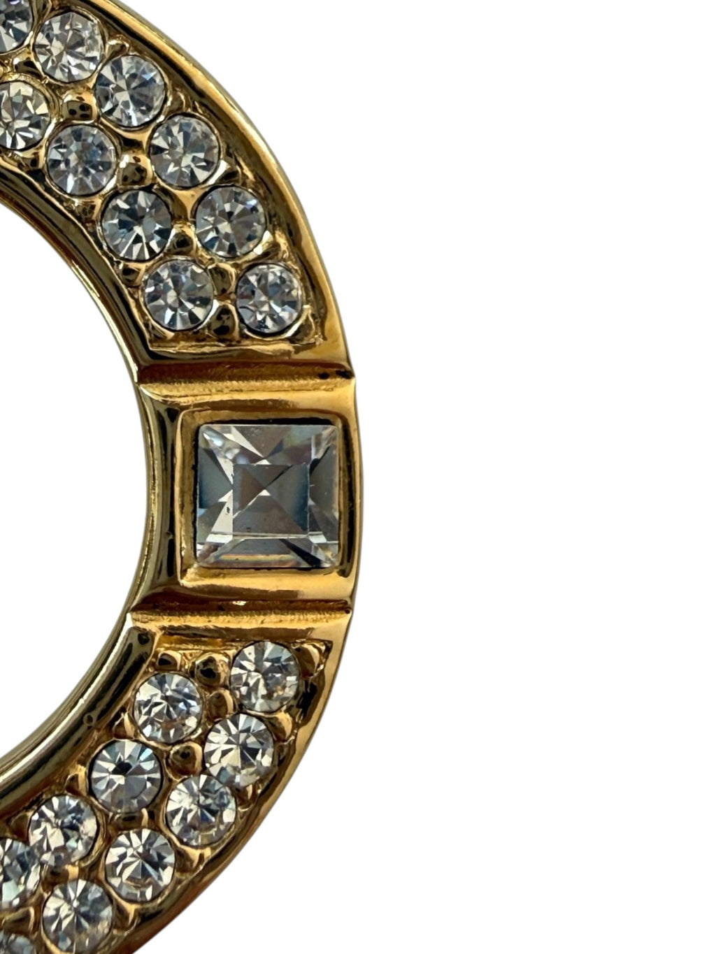 Givenchy Gold Circular Crystal Brooch