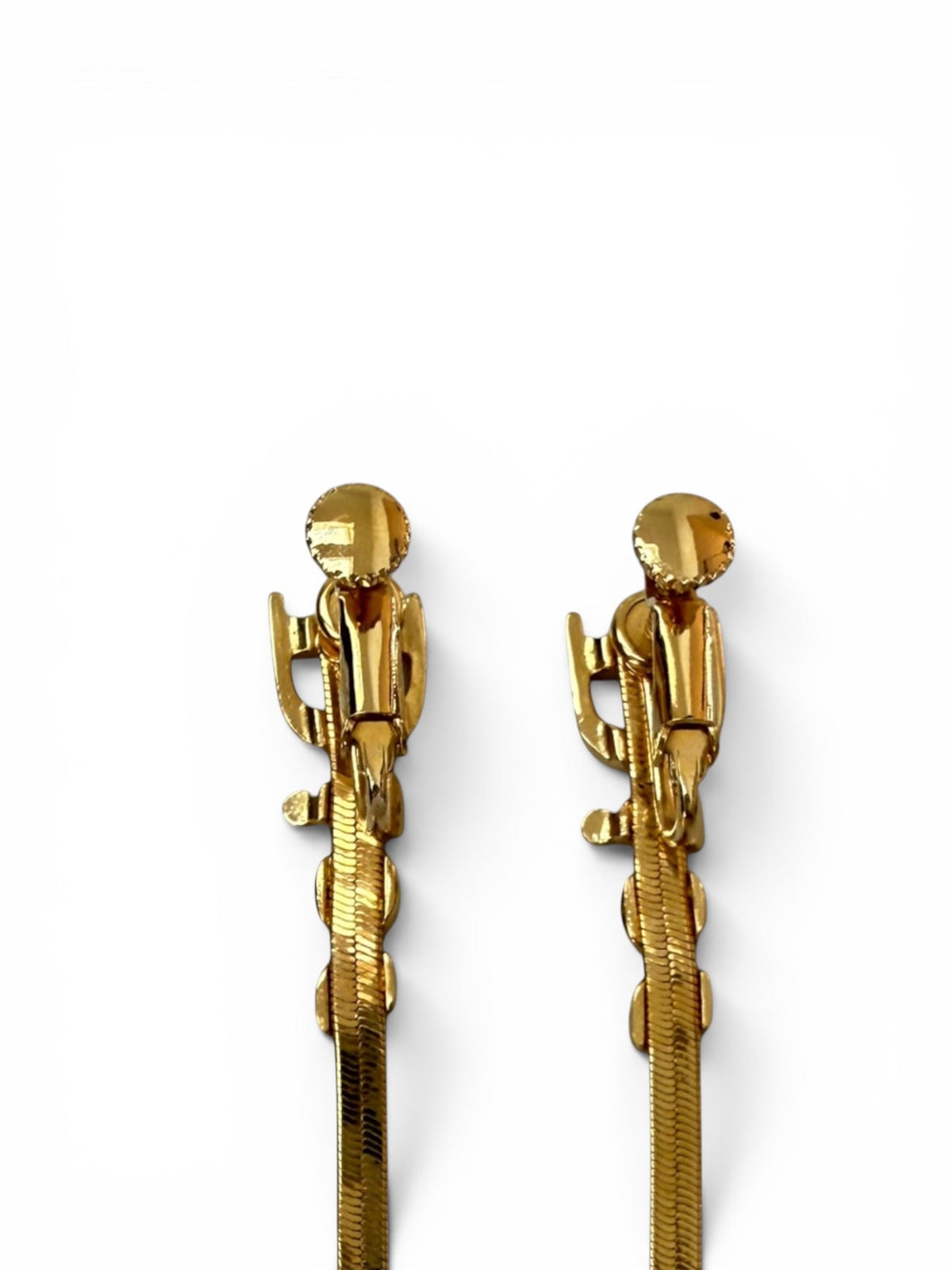 Christian Dior Gold Logo Chain Tassel Earrings