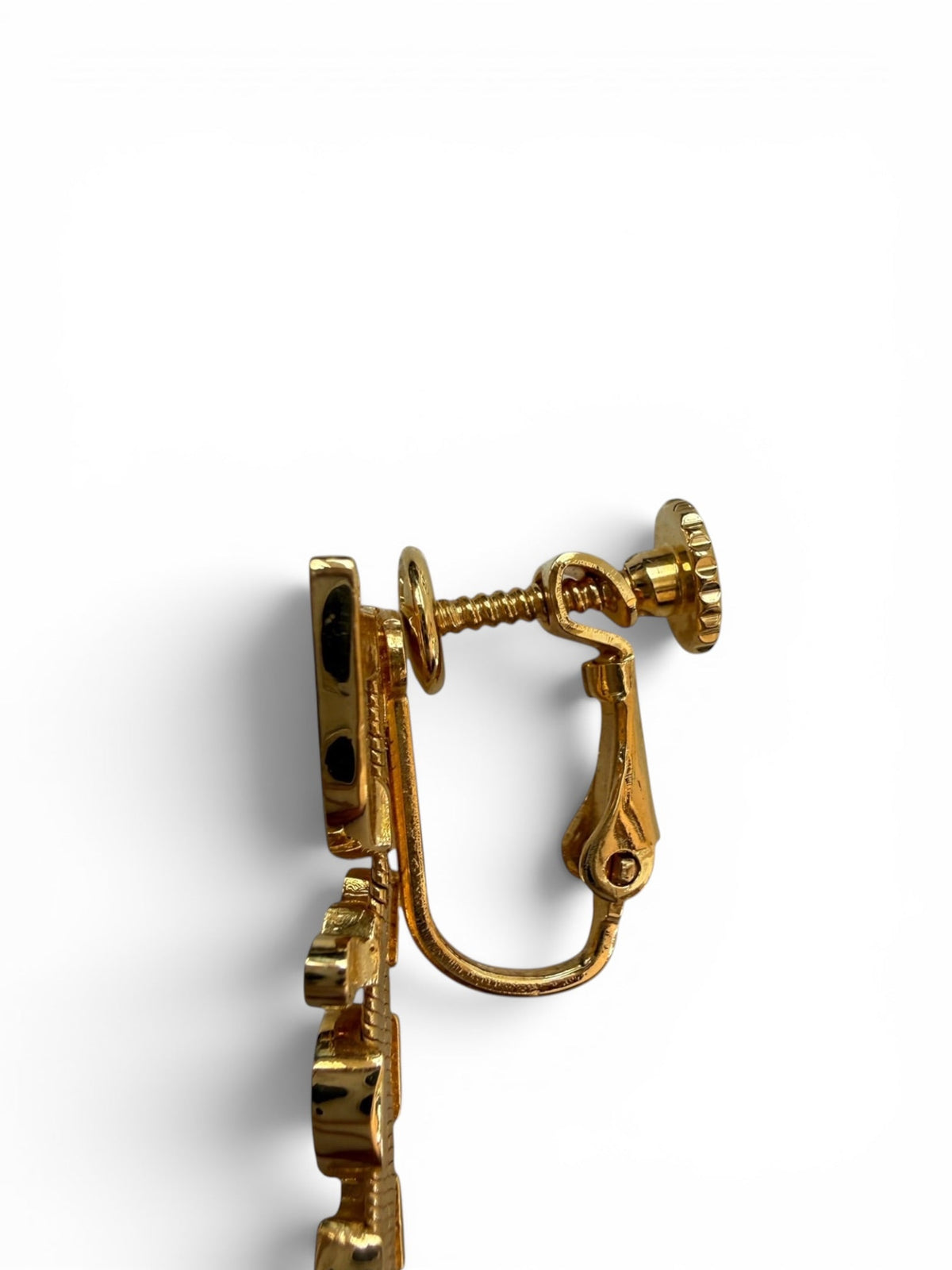 Christian Dior Gold Logo Chain Tassel Earrings