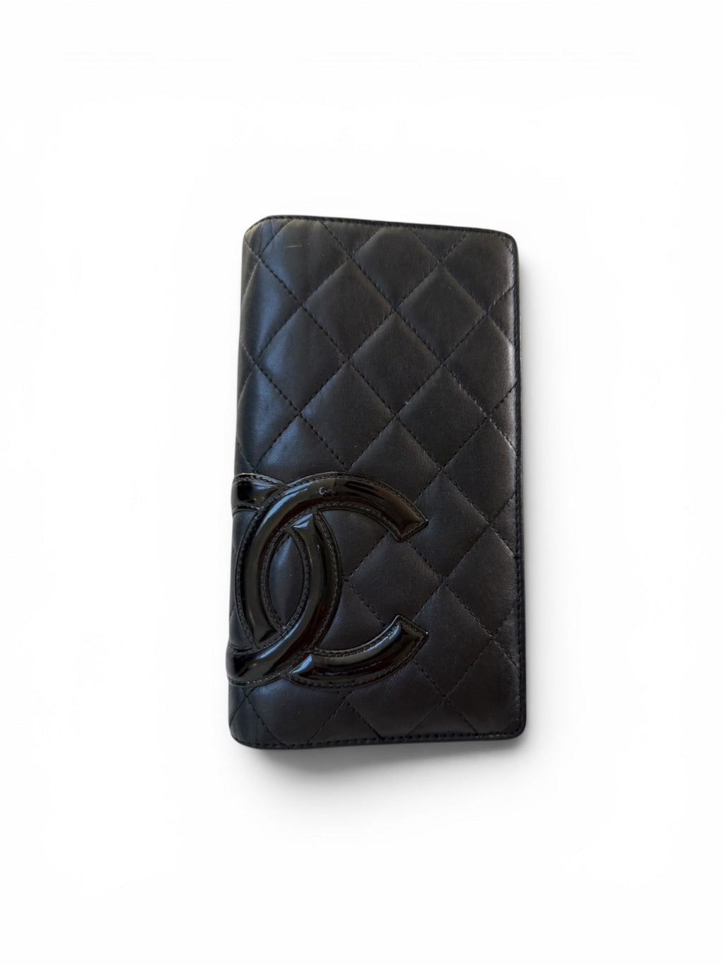 Vintage Chanel Black Quilted Leather Long Wallet