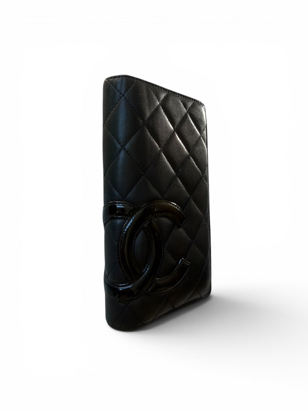 Vintage Chanel Black Quilted Leather Long Wallet