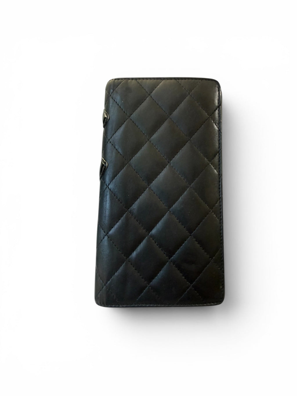 Vintage Chanel Black Quilted Leather Long Wallet