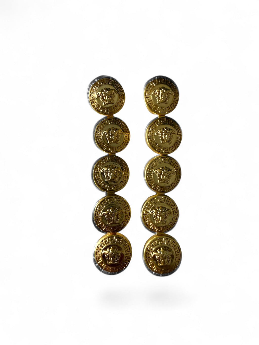 Versace Gold-Tone Medusa Head Drop Earrings