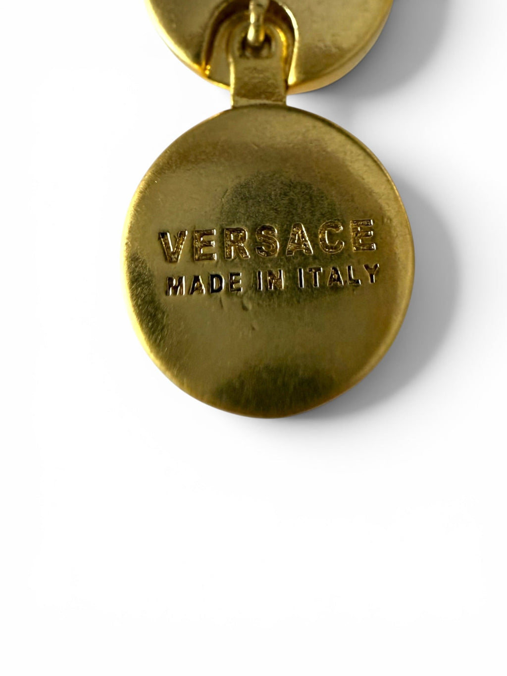 Versace Gold-Tone Medusa Head Drop Earrings