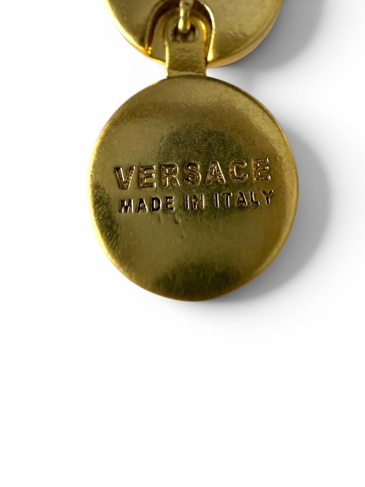 Versace Gold-Tone Medusa Head Drop Earrings