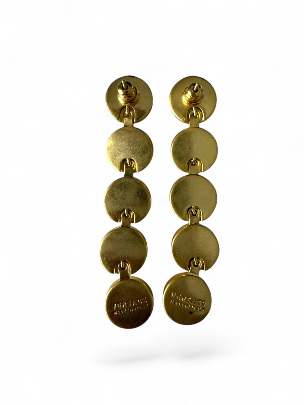 Versace Gold-Tone Medusa Head Drop Earrings