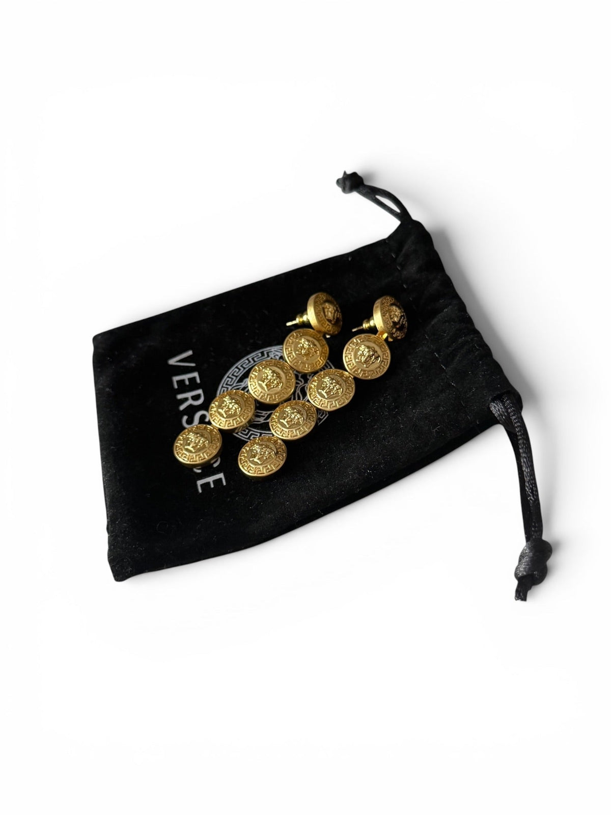 Versace Gold-Tone Medusa Head Drop Earrings