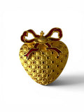 Vivienne Westwood Vintage Boudoir Gold Heart Brooch with Red Enamel Orb Bow