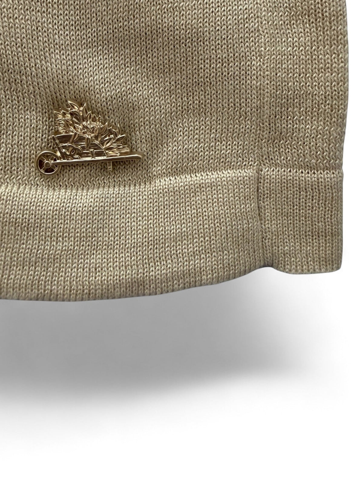 Chanel Cream Fringed Collar Detail Tank Top