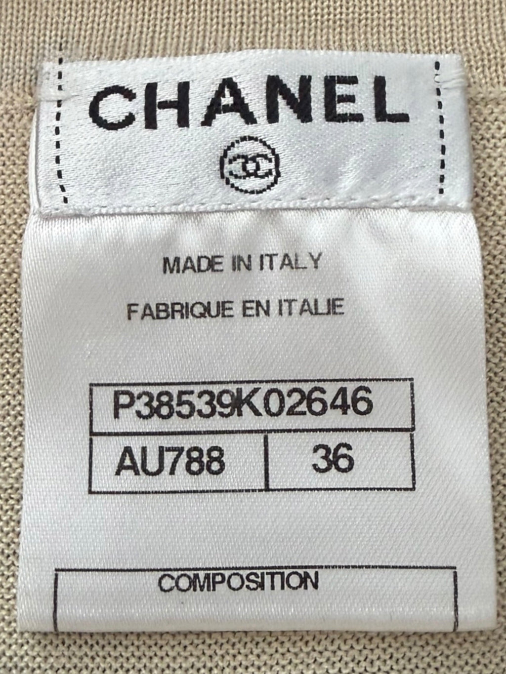 Chanel Cream Fringed Collar Detail Tank Top