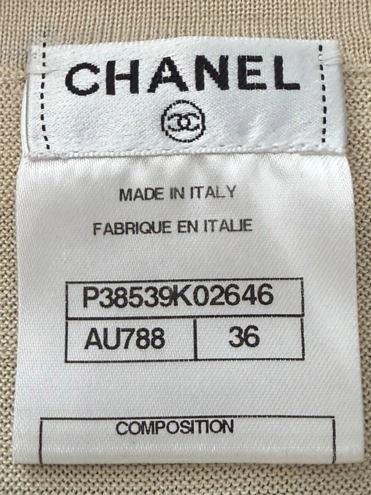 Chanel Cream Fringed Collar Detail Tank Top