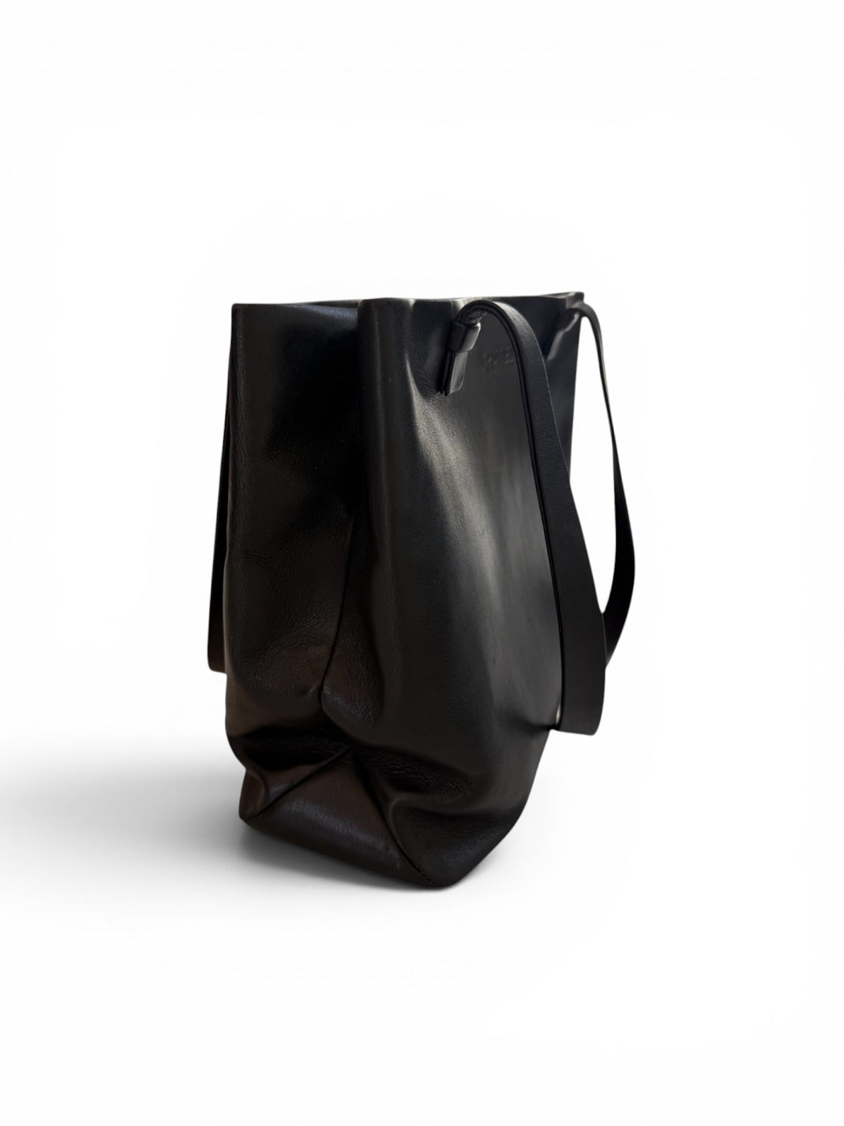 Vintage Chanel 1980s Black Leather Tote Bag