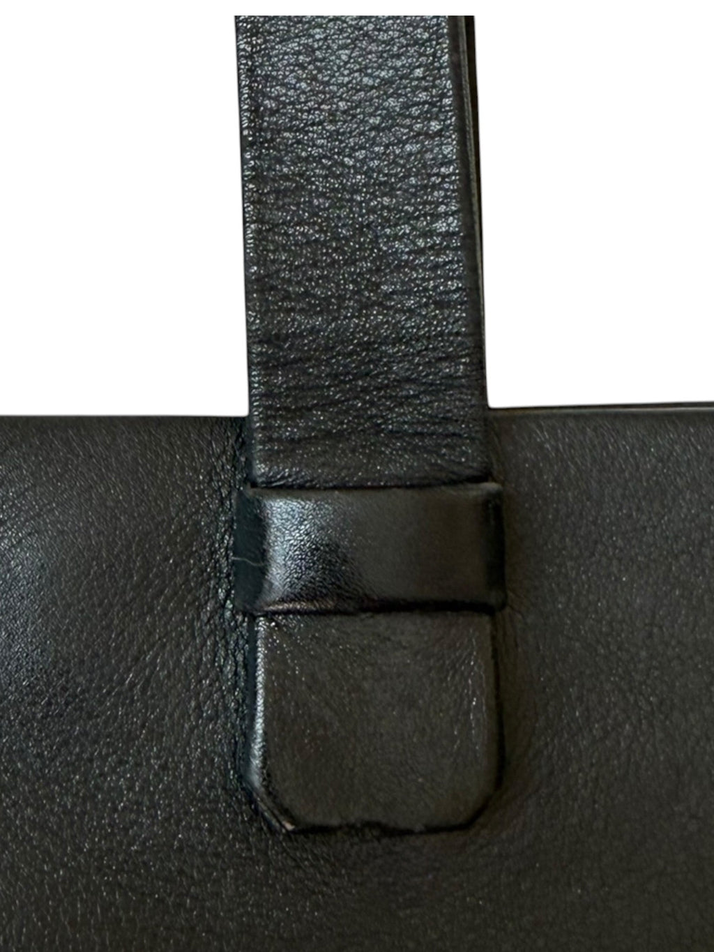 Vintage Chanel 1980s Black Leather Tote Bag